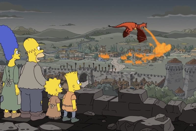 Keluarga The Simpsons menyaksikan Daenerys membakar King’s Landing
